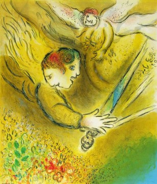 マルク・シャガール Painting - 裁きの天使 現代リトグラフ マルク・シャガール